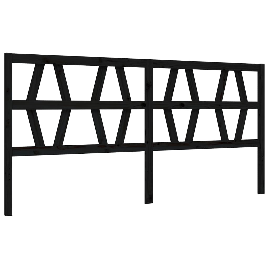 vidaXL Estructura de cama con cabecero madera maciza negro 200x200 cm