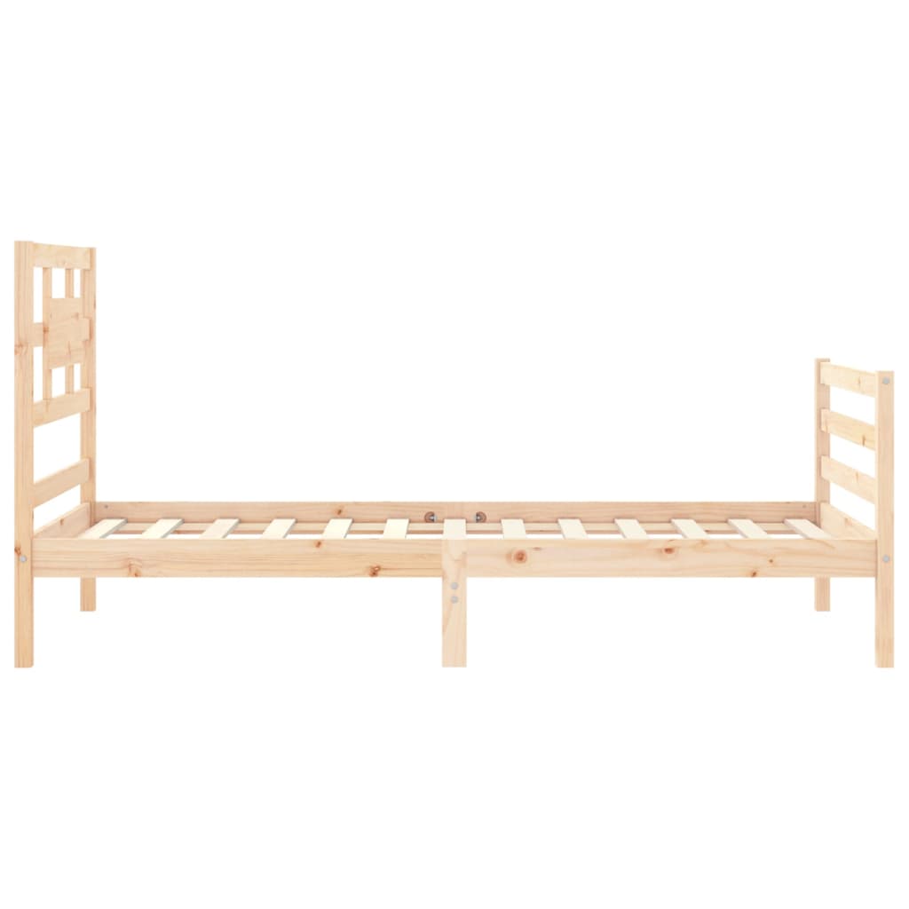 vidaXL Estructura de cama individual con cabecero madera maciza