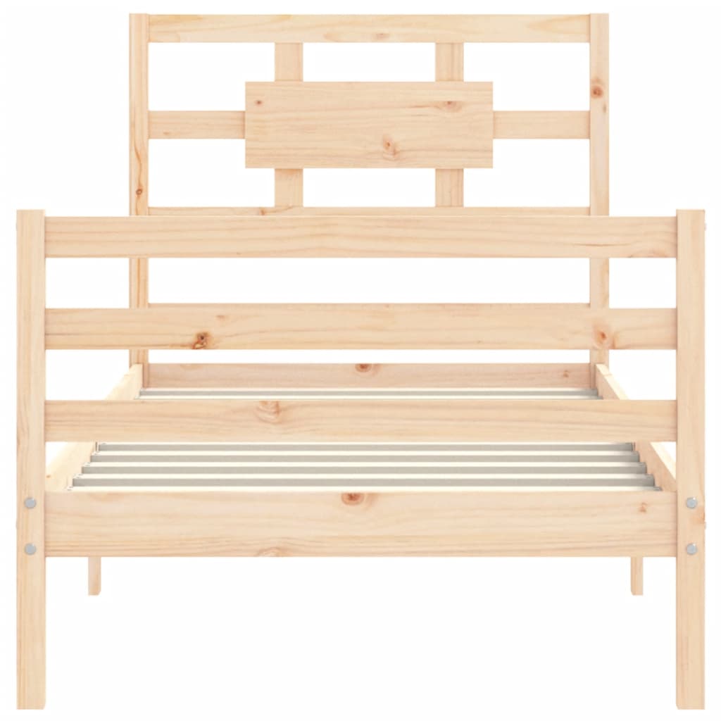 vidaXL Estructura de cama individual con cabecero madera maciza