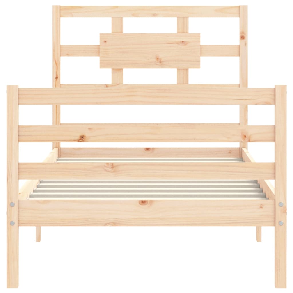 vidaXL Estructura de cama con cabecero madera maciza