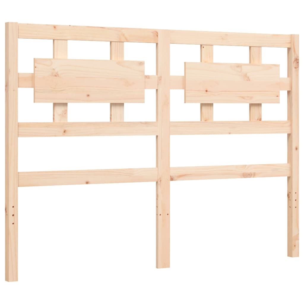 vidaXL Estructura de cama de matrimonio con cabecero madera maciza