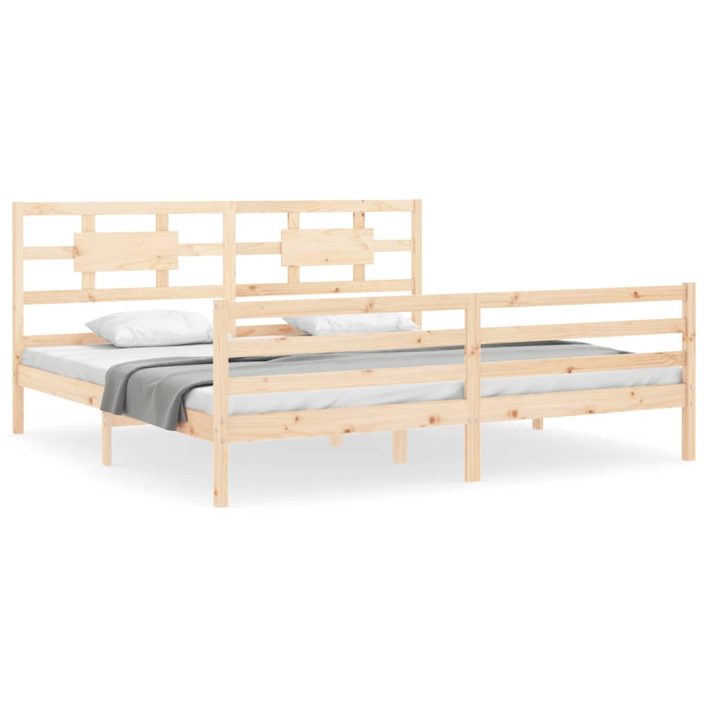 vidaXL Estructura de cama con cabecero madera maciza 200x200 cm