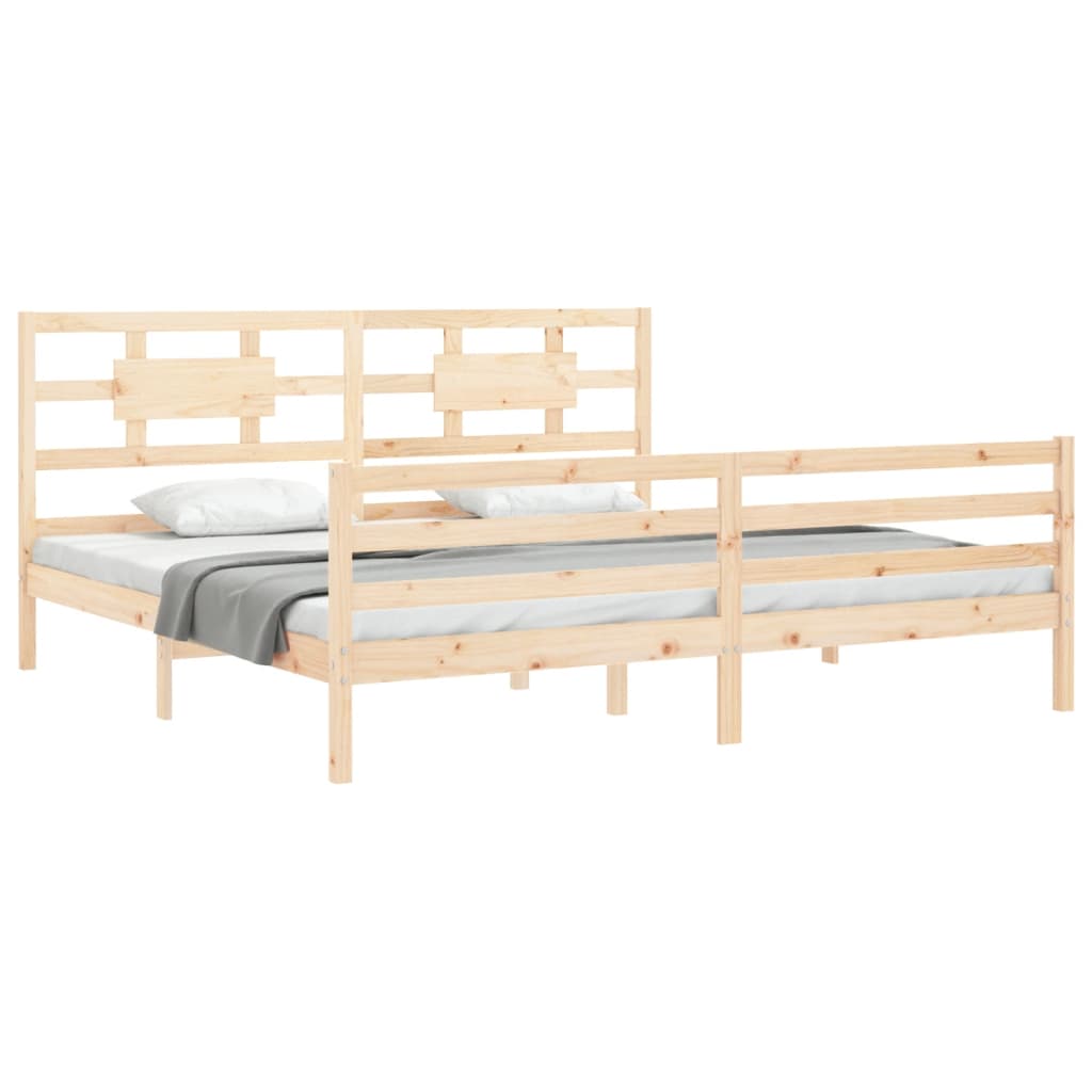 vidaXL Estructura de cama con cabecero madera maciza 200x200 cm