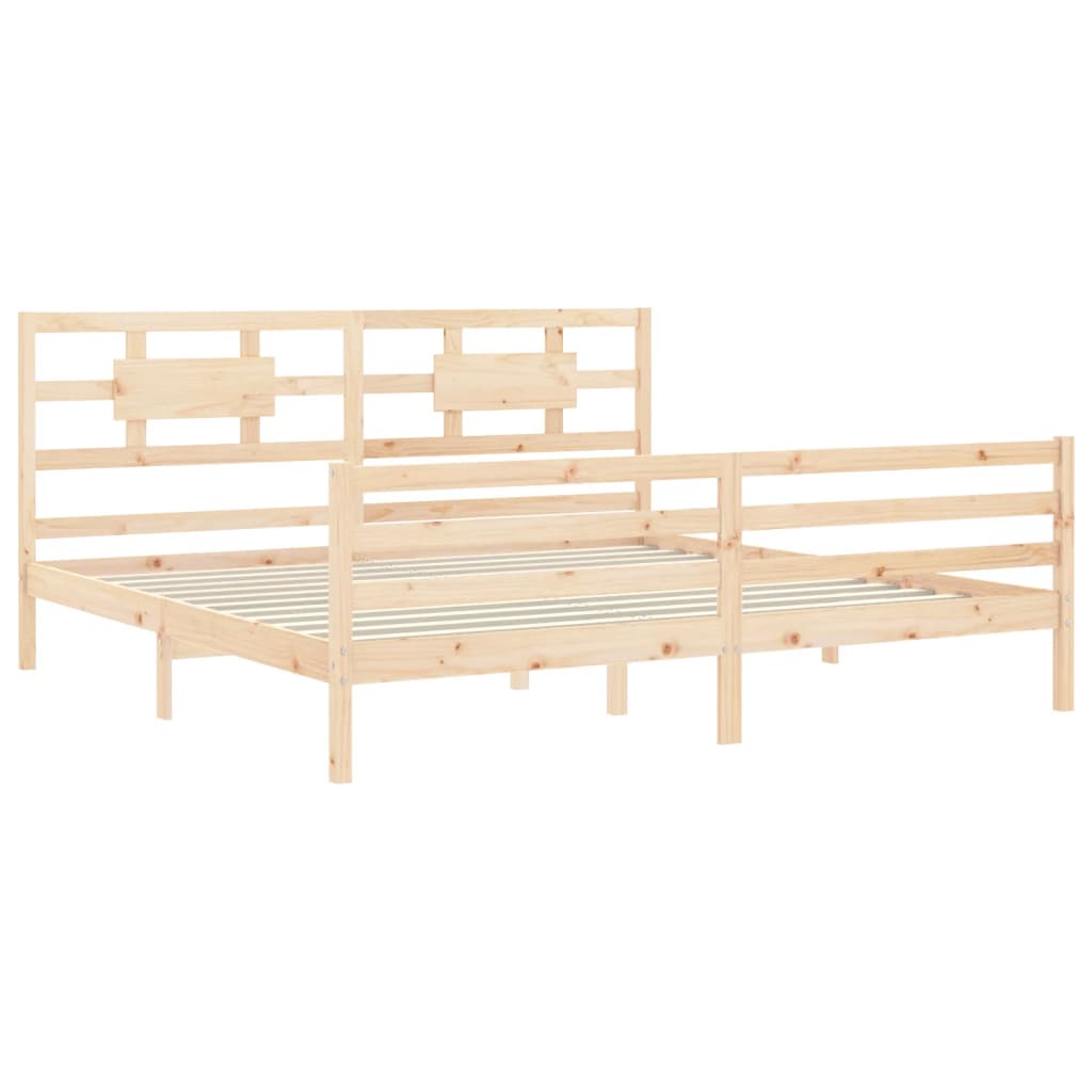 vidaXL Estructura de cama con cabecero madera maciza 200x200 cm