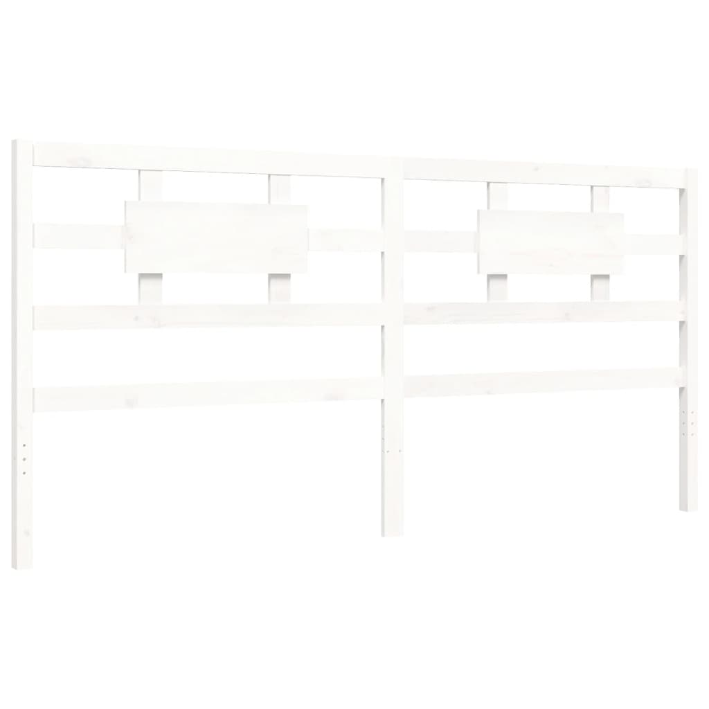 vidaXL Estructura de cama con cabecero madera maciza blanco 200x200 cm