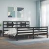 vidaXL Estructura de cama con cabecero madera maciza negro 200x200 cm