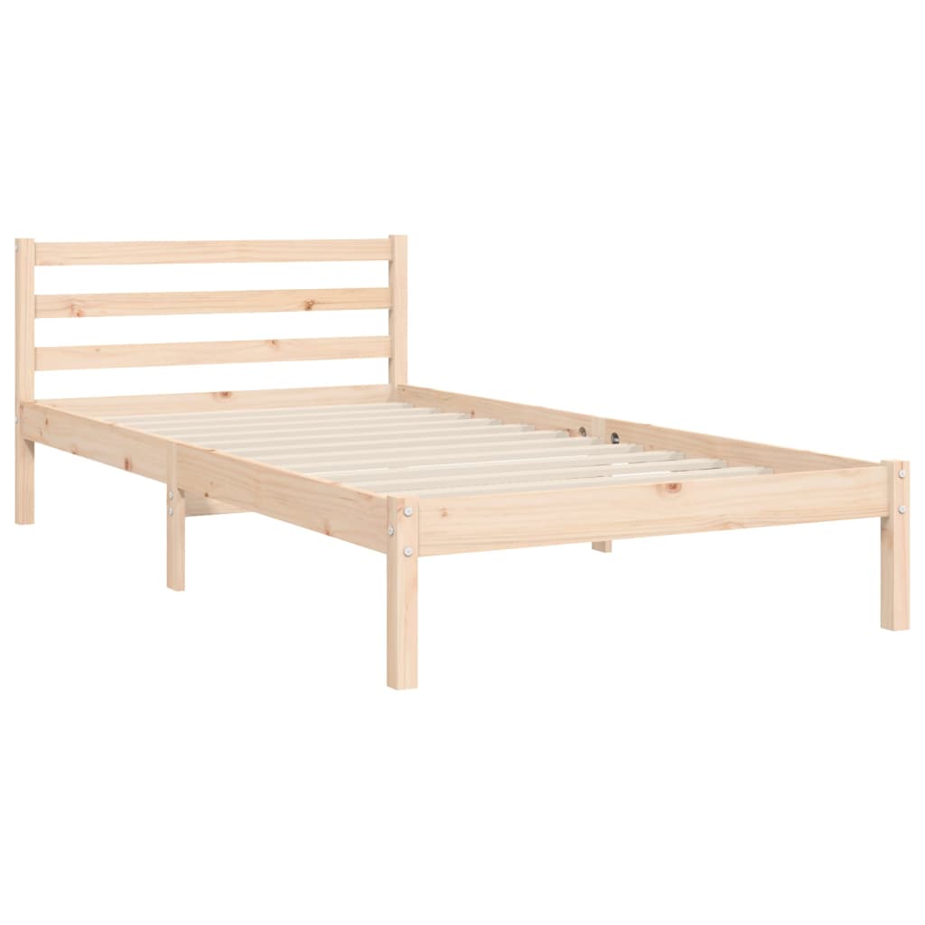 vidaXL Estructura de cama individual con cabecero madera maciza