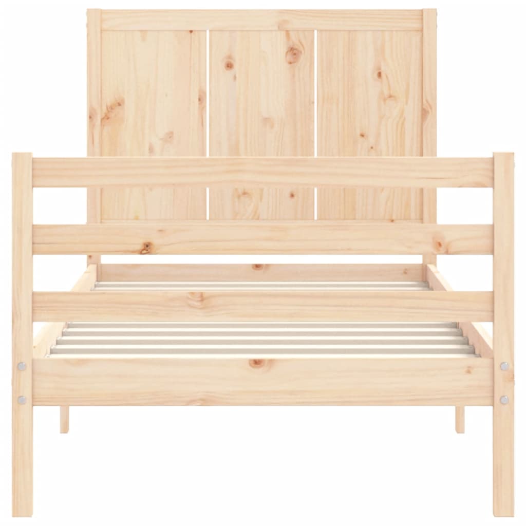 vidaXL Estructura de cama con cabecero madera maciza