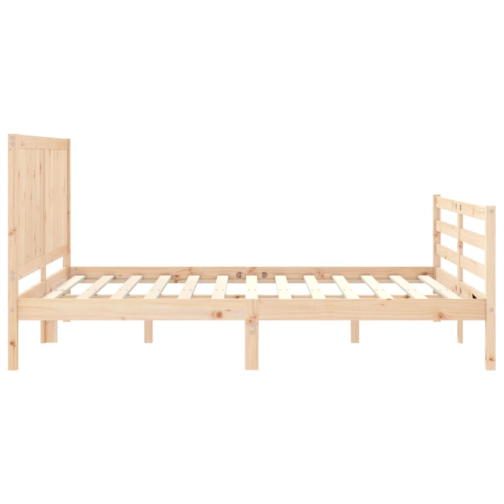 vidaXL Estructura de cama con cabecero madera maciza 160x200 cm