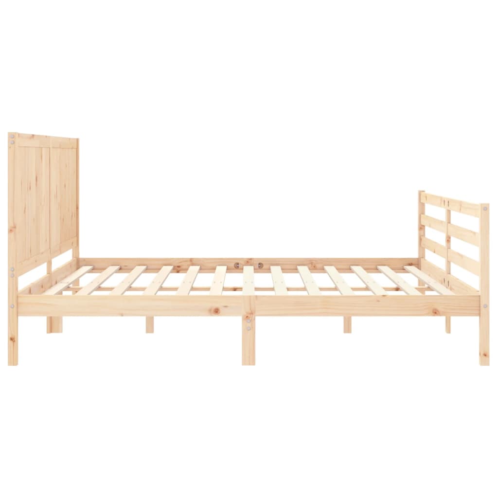 vidaXL Estructura de cama de matrimonio con cabecero madera maciza