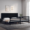 vidaXL Estructura de cama con cabecero madera maciza negro 200x200 cm