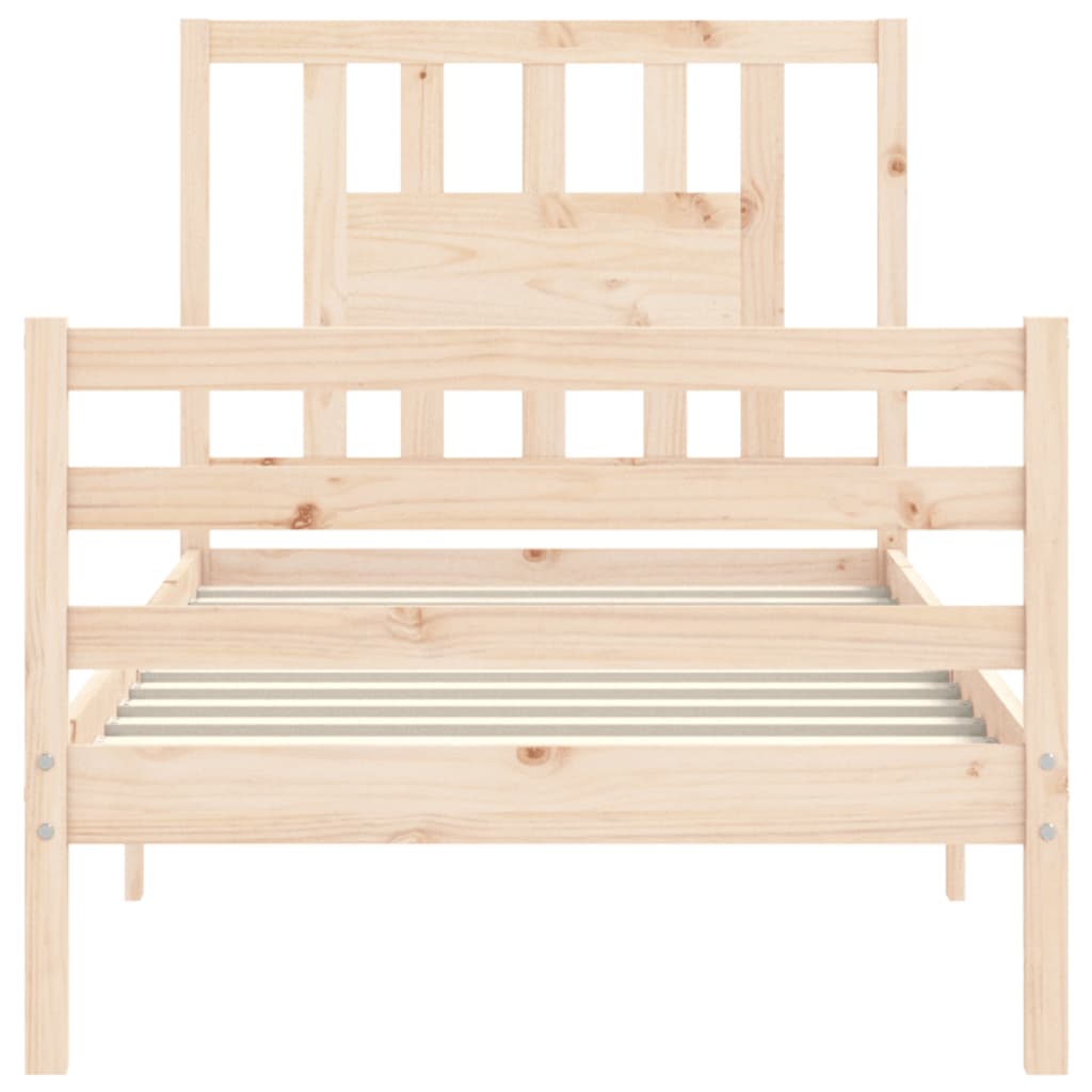 vidaXL Estructura de cama con cabecero madera maciza