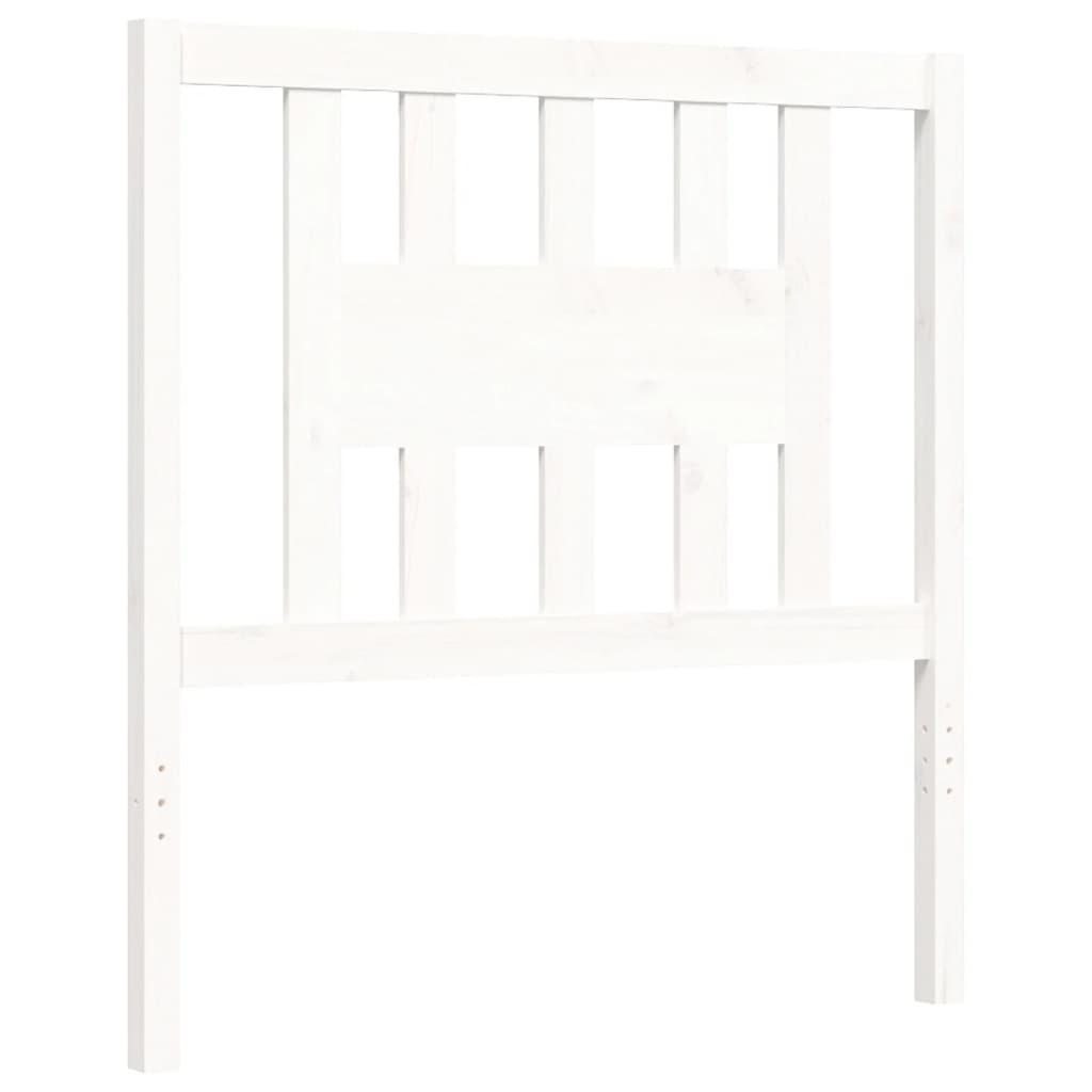 vidaXL Estructura de cama con cabecero madera maciza blanco