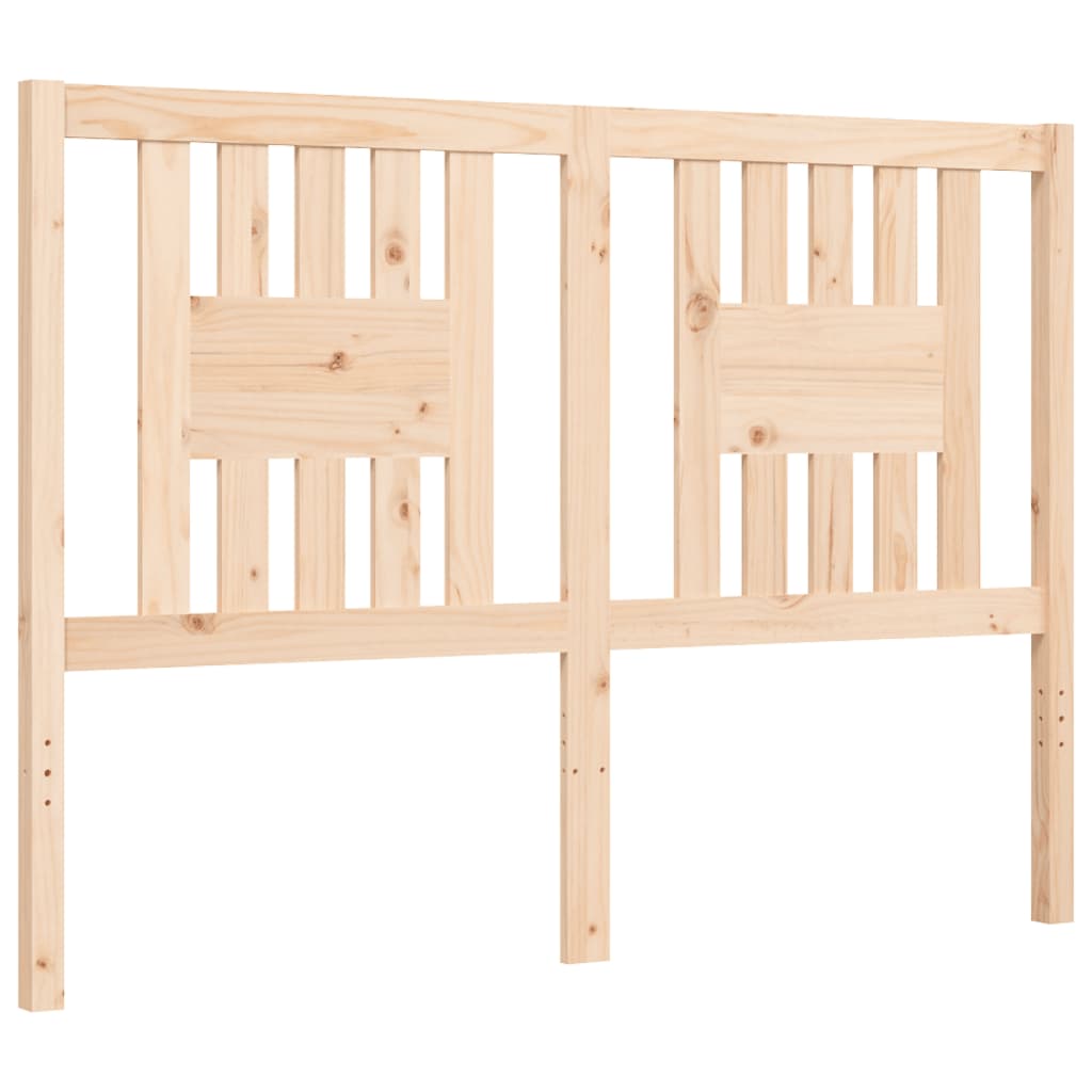 vidaXL Estructura de cama de matrimonio con cabecero madera maciza