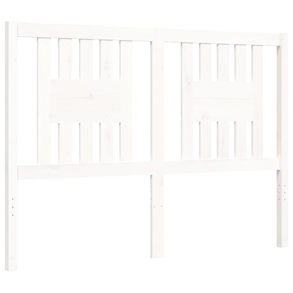 vidaXL Estructura de cama con cabecero madera maciza blanco 140x190 cm