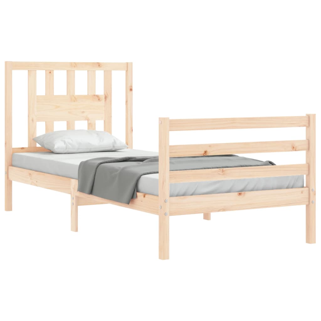 vidaXL Estructura de cama con cabecero madera maciza 100x200 cm