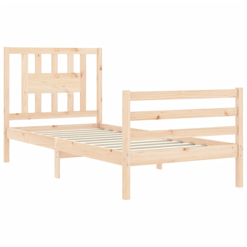 vidaXL Estructura de cama con cabecero madera maciza 100x200 cm