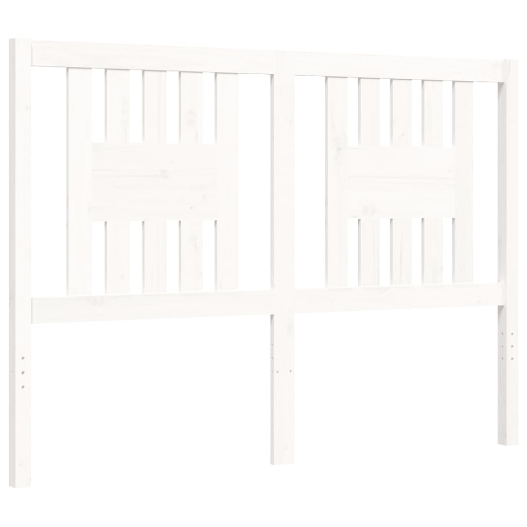 vidaXL Estructura de cama con cabecero madera maciza blanco 120x200 cm