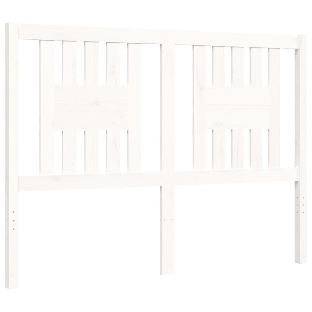 vidaXL Estructura de cama con cabecero madera maciza blanco 140x200 cm