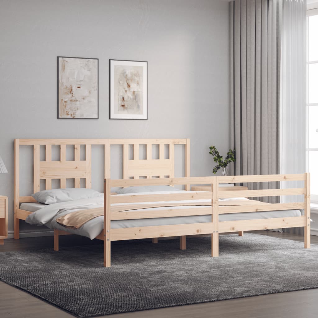 vidaXL Estructura de cama con cabecero madera maciza 200x200 cm