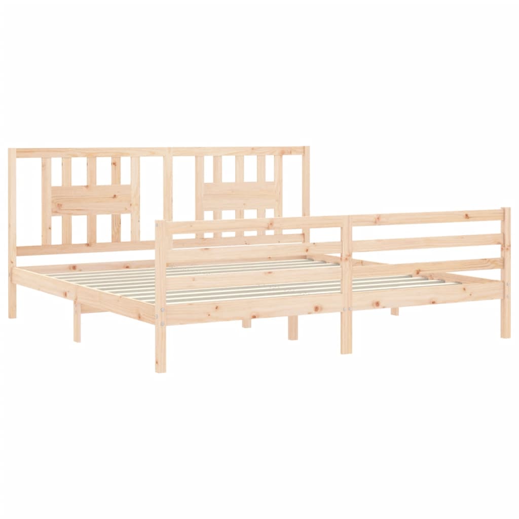 vidaXL Estructura de cama con cabecero madera maciza 200x200 cm