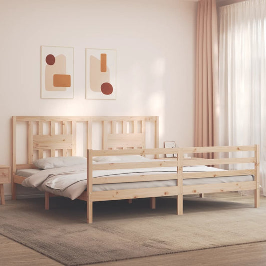 vidaXL Estructura de cama con cabecero madera maciza 200x200 cm