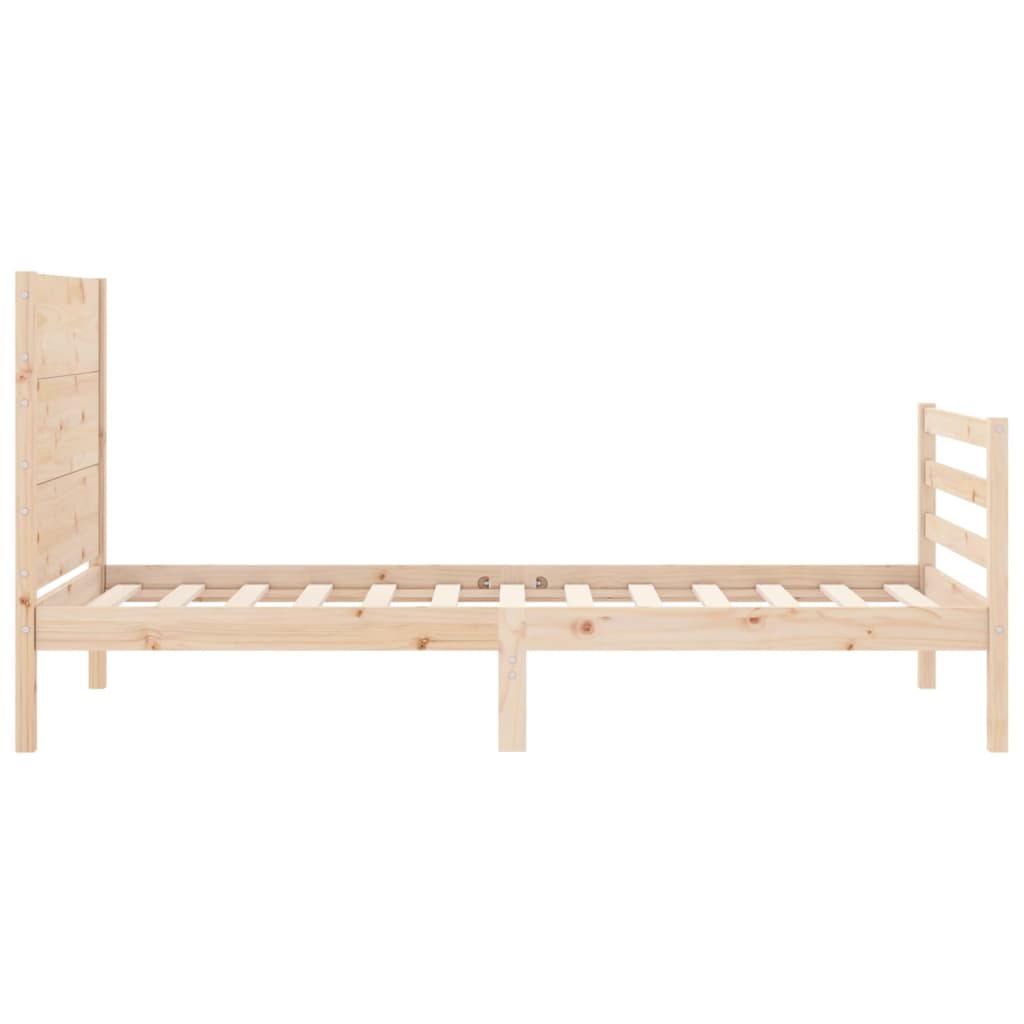 vidaXL Estructura de cama individual con cabecero madera maciza