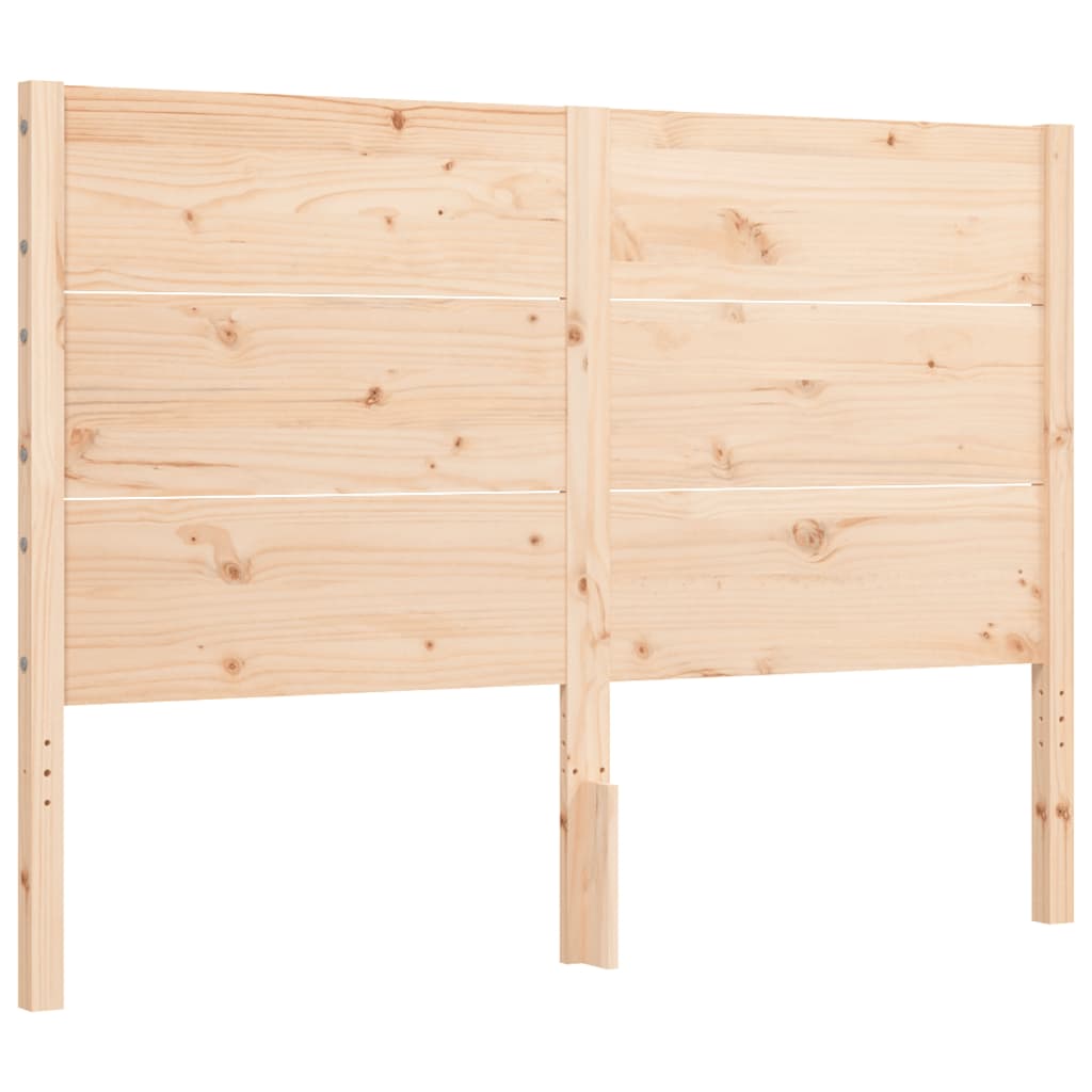 vidaXL Estructura de cama de matrimonio con cabecero madera maciza