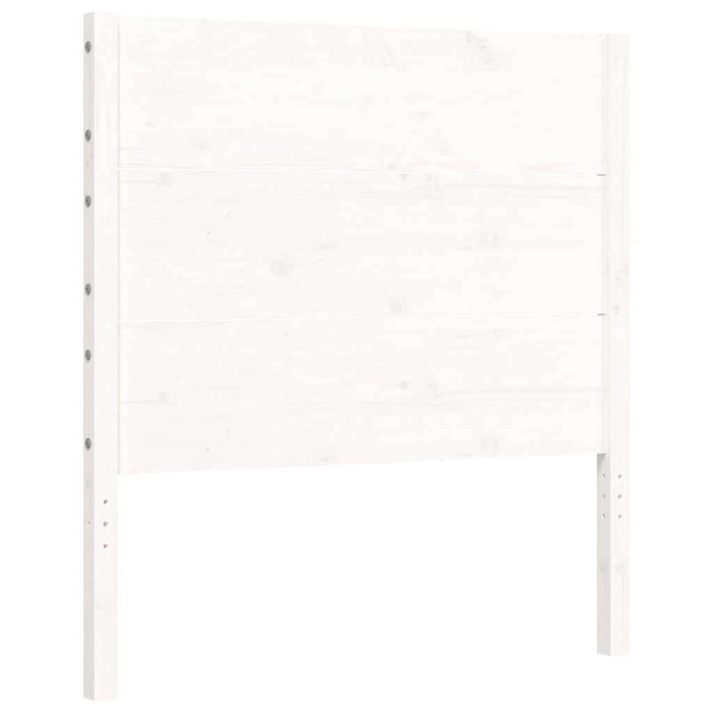 vidaXL Estructura de cama con cabecero madera maciza blanco 100x200 cm