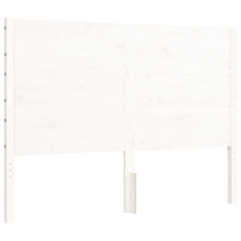 vidaXL Estructura de cama con cabecero madera maciza blanco 120x200 cm