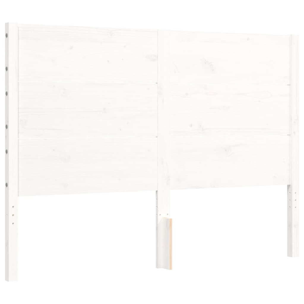 vidaXL Estructura de cama con cabecero madera maciza blanco 140x200 cm