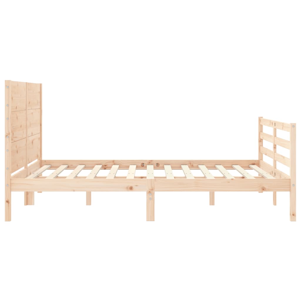 vidaXL Estructura de cama con cabecero madera maciza 160x200 cm