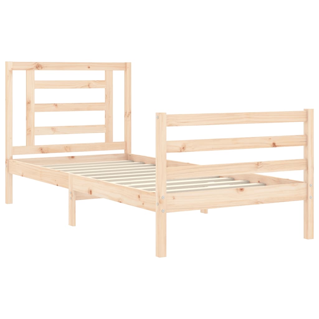 vidaXL Estructura de cama con cabecero madera maciza