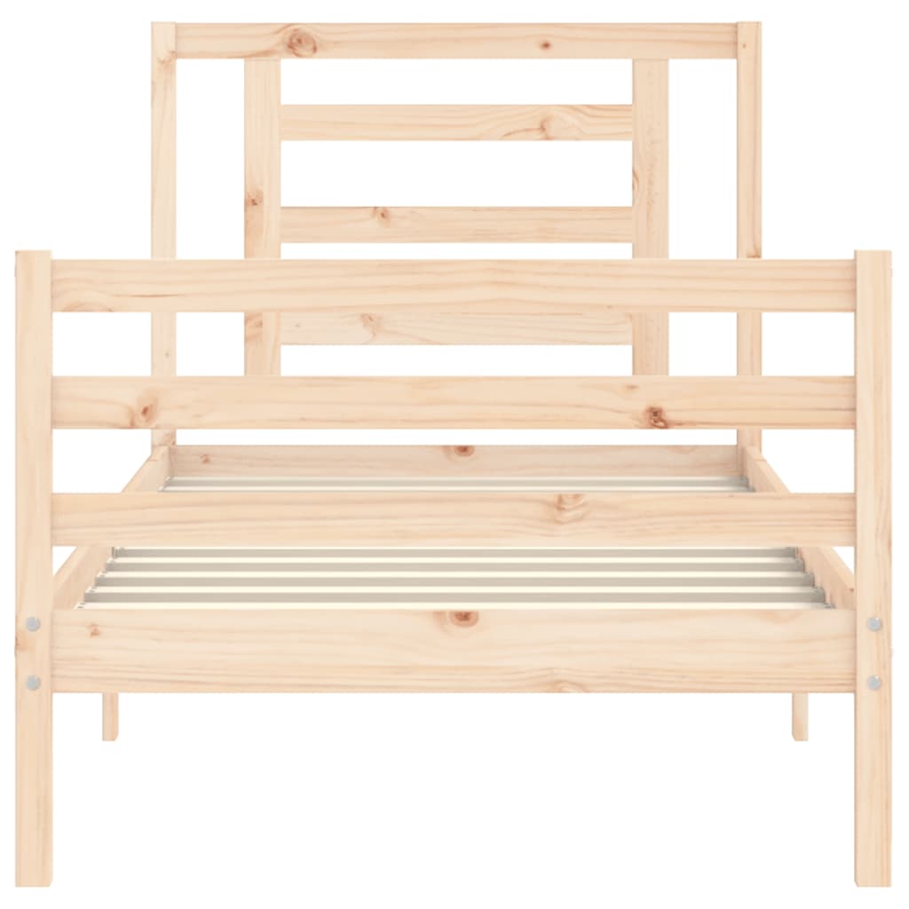 vidaXL Estructura de cama con cabecero madera maciza