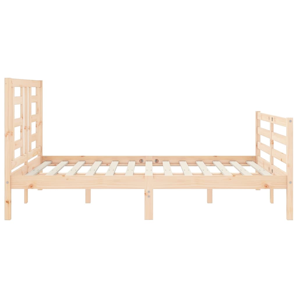 vidaXL Estructura de cama de matrimonio con cabecero madera maciza