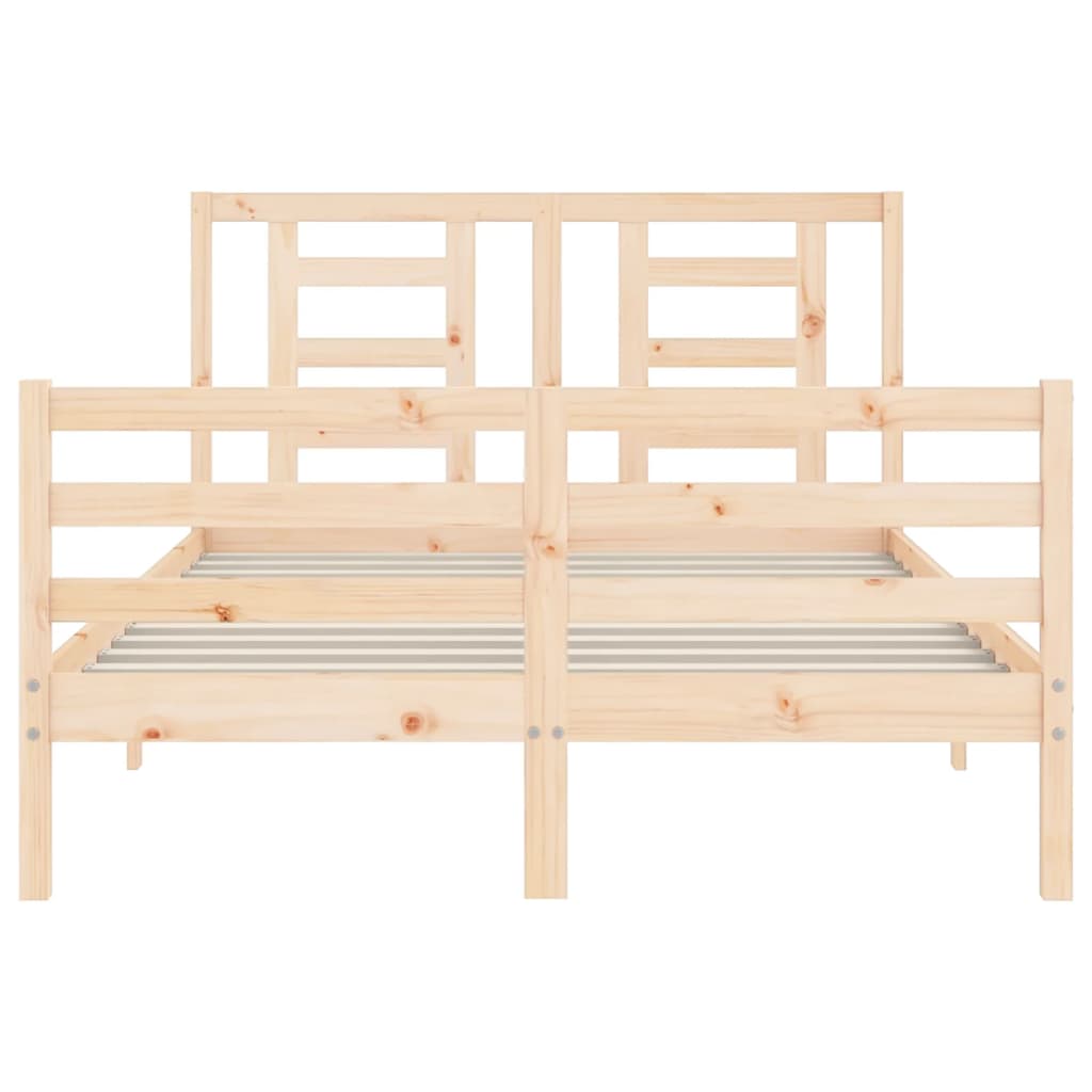 vidaXL Estructura de cama con cabecero madera maciza 140x200 cm