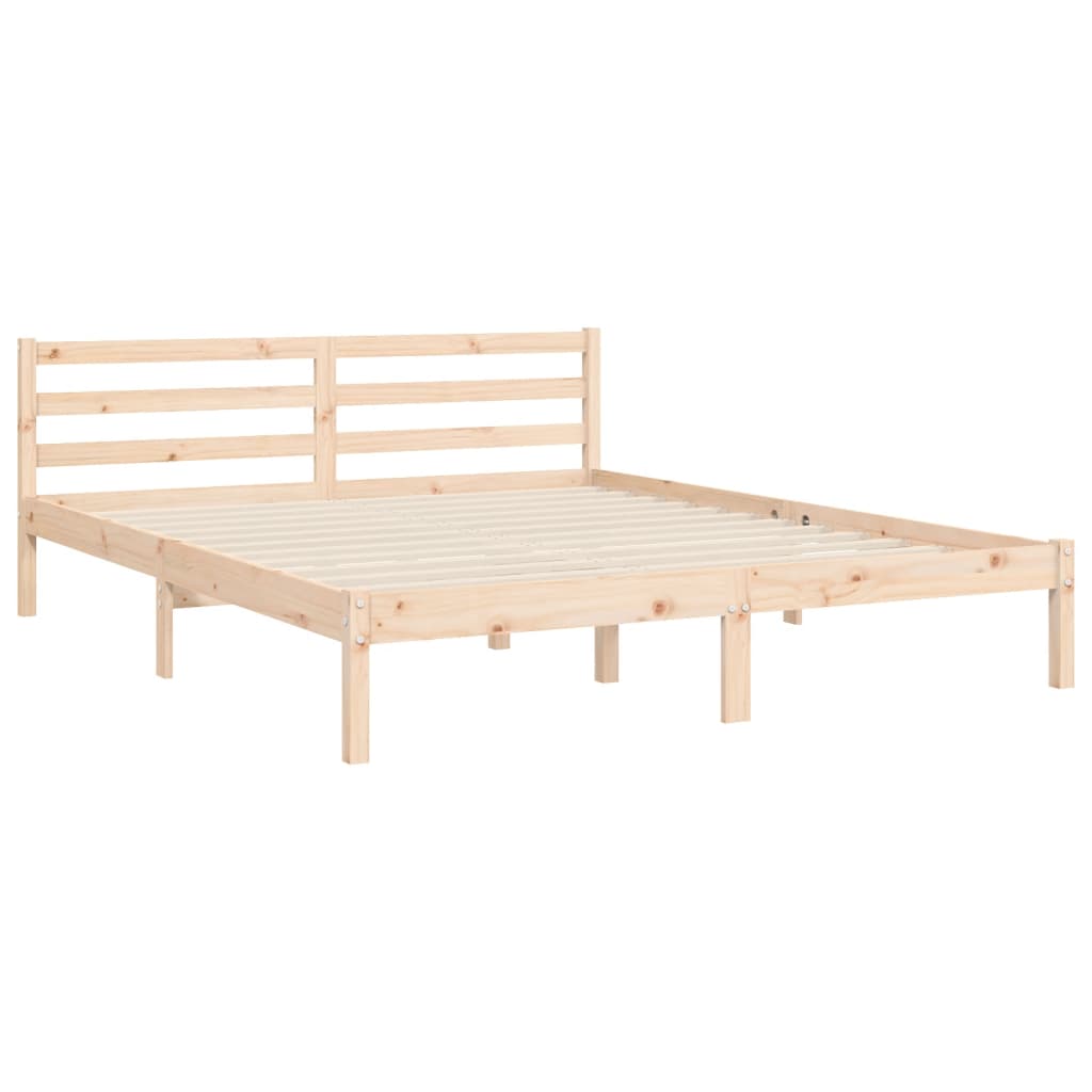 vidaXL Estructura de cama con cabecero madera maciza 160x200 cm