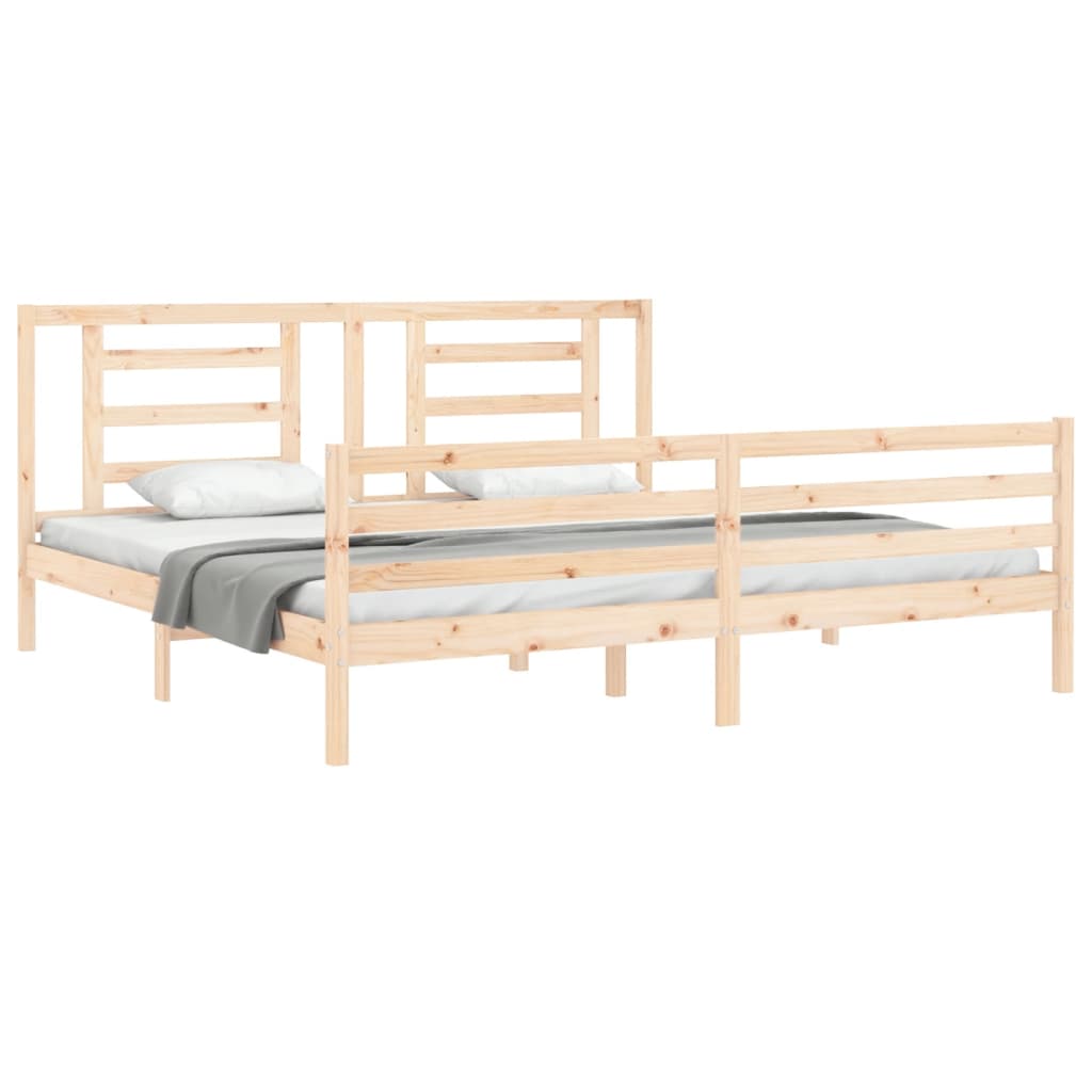 vidaXL Estructura de cama con cabecero madera maciza 200x200 cm