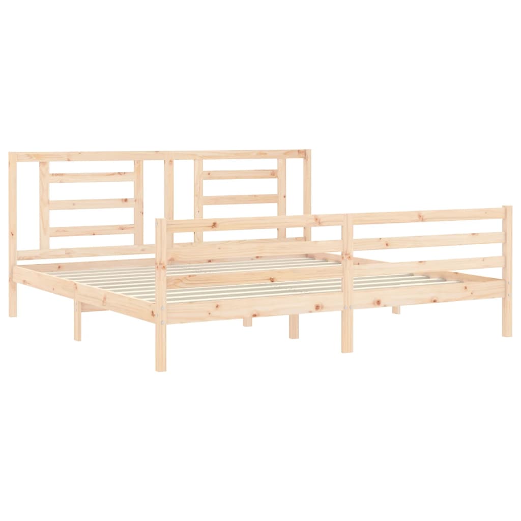 vidaXL Estructura de cama con cabecero madera maciza 200x200 cm