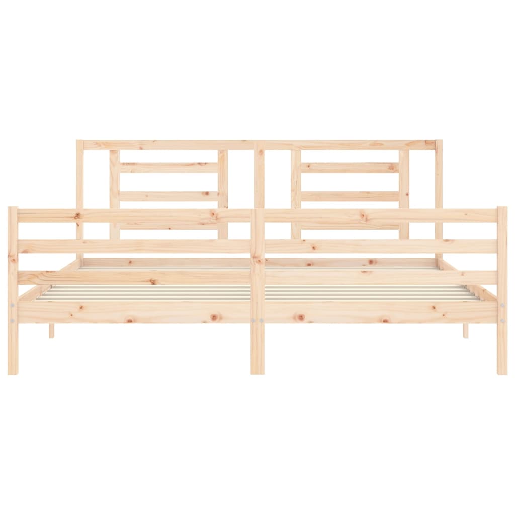 vidaXL Estructura de cama con cabecero madera maciza 200x200 cm