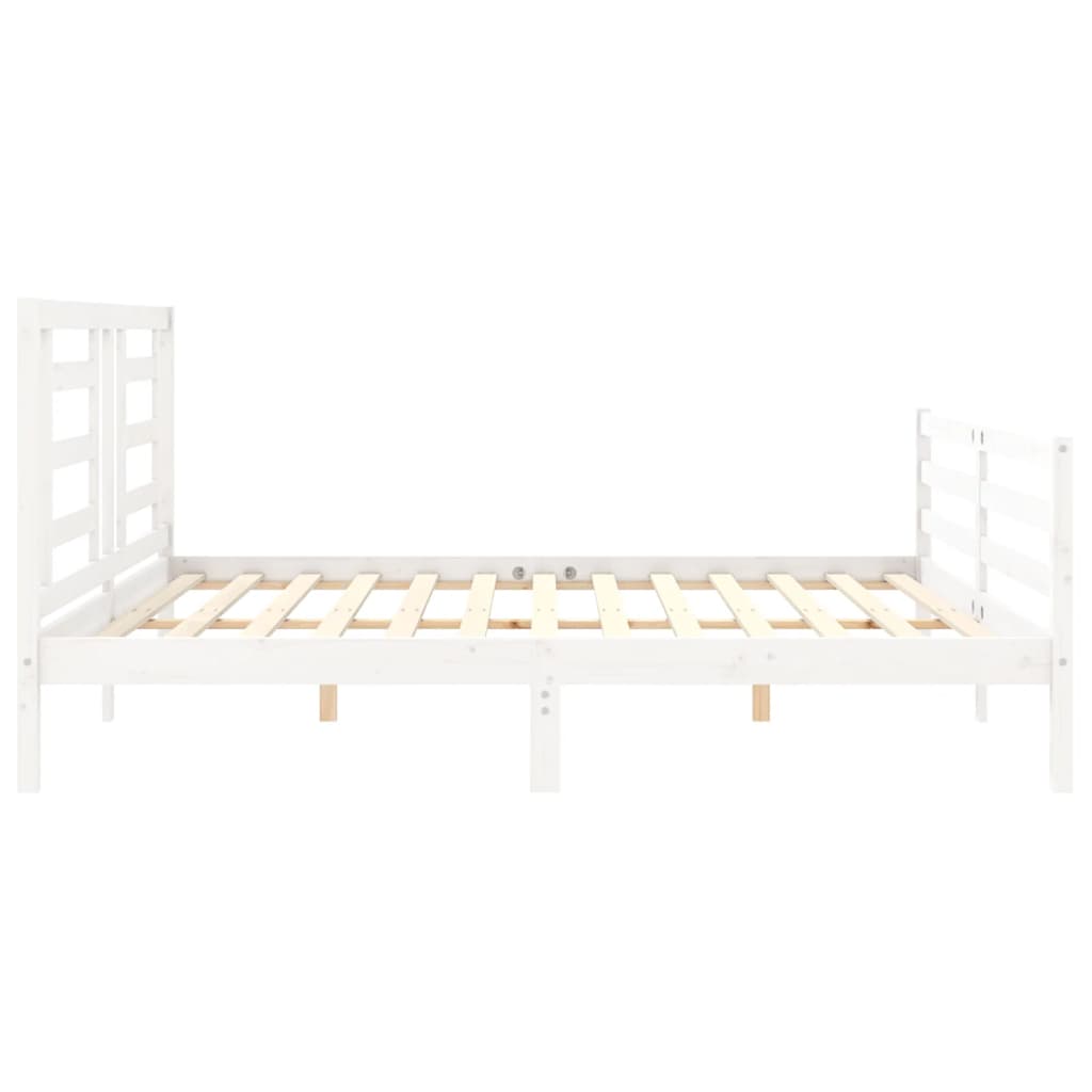 vidaXL Estructura de cama con cabecero madera maciza blanco 200x200 cm