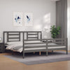 vidaXL Estructura de cama con cabecero madera maciza gris 200x200 cm