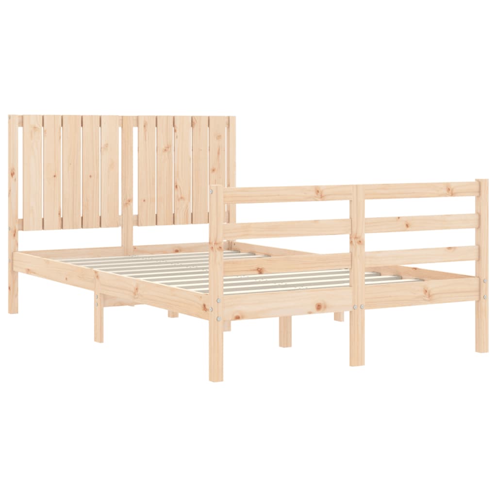 vidaXL Estructura de cama de matrimonio con cabecero madera maciza