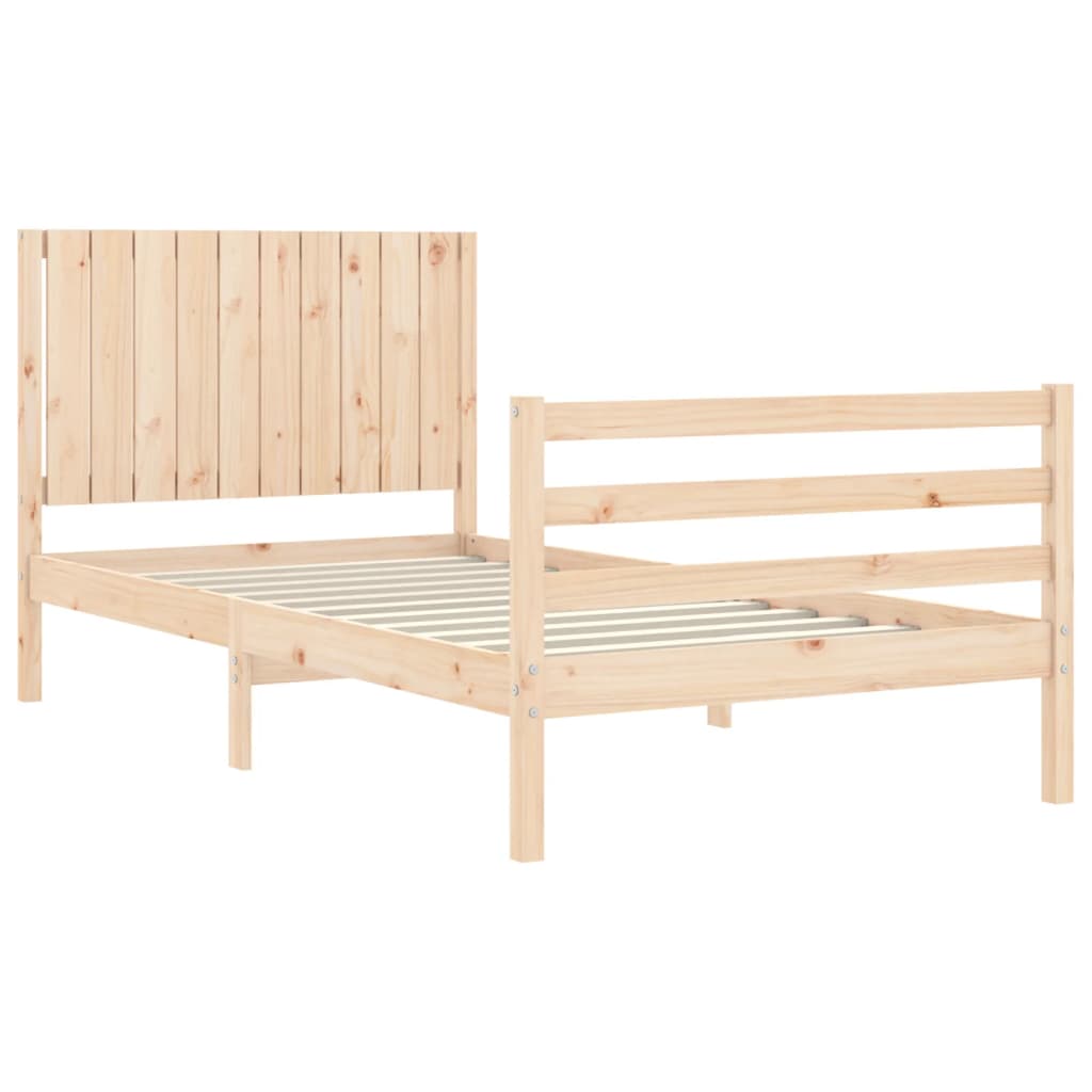 vidaXL Estructura de cama con cabecero madera maciza 100x200 cm