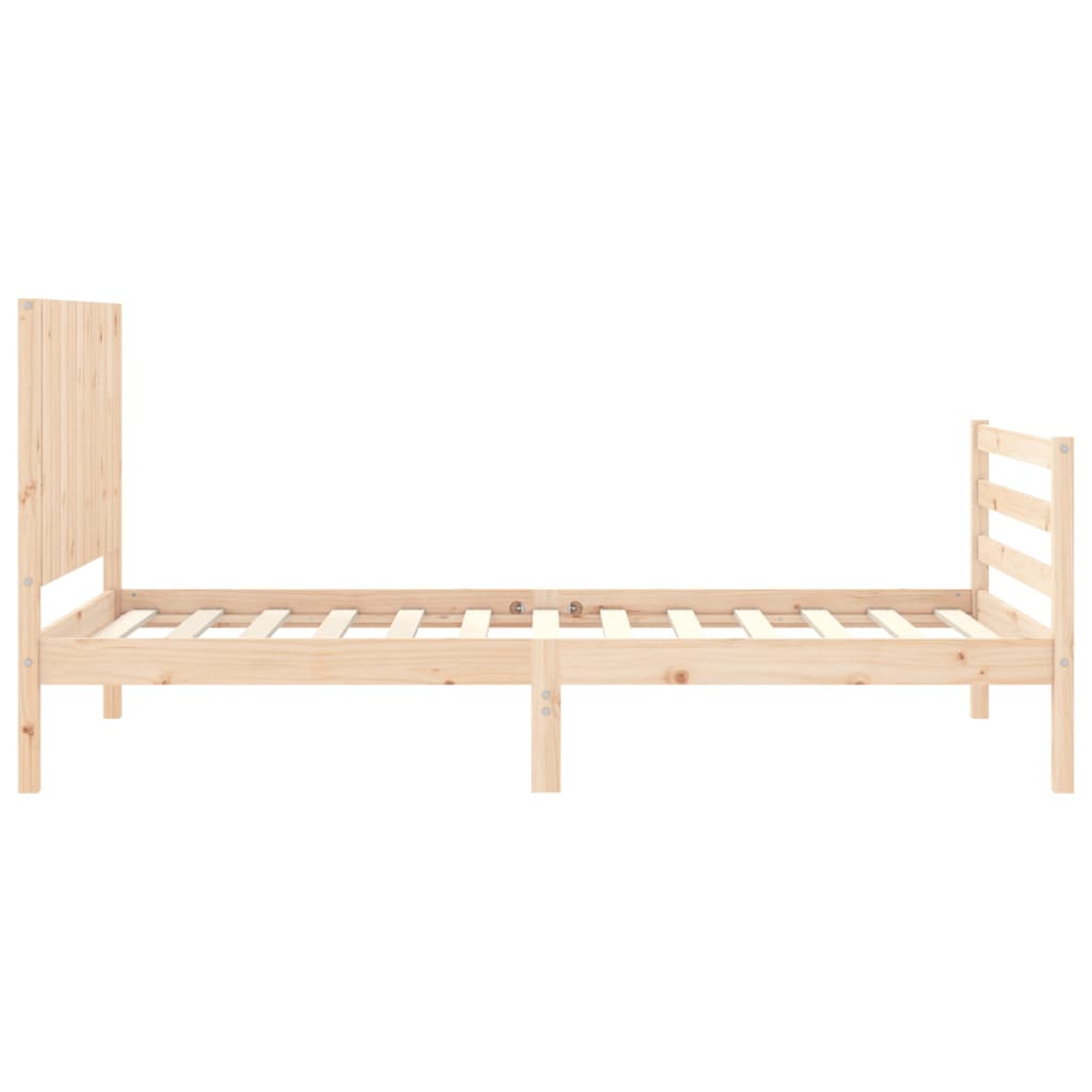 vidaXL Estructura de cama con cabecero madera maciza 100x200 cm