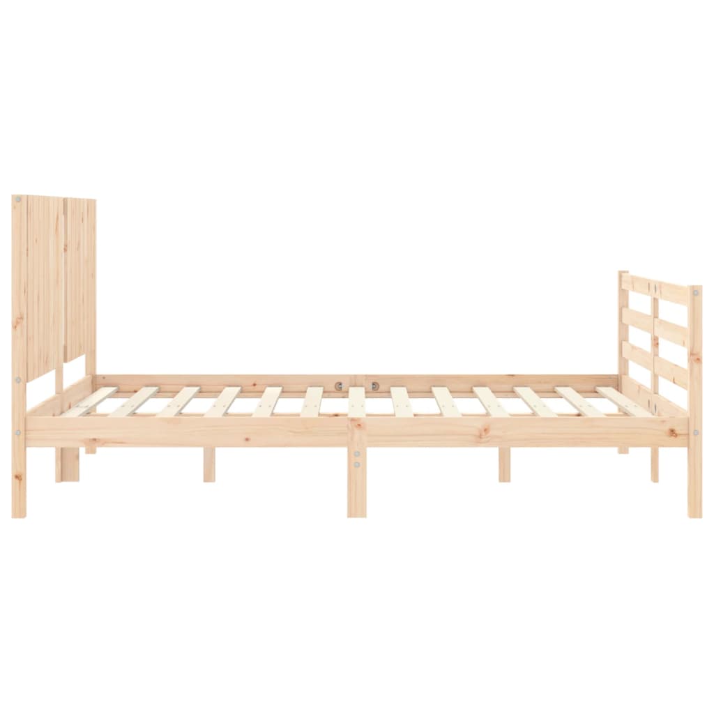 vidaXL Estructura de cama con cabecero madera maciza 160x200 cm