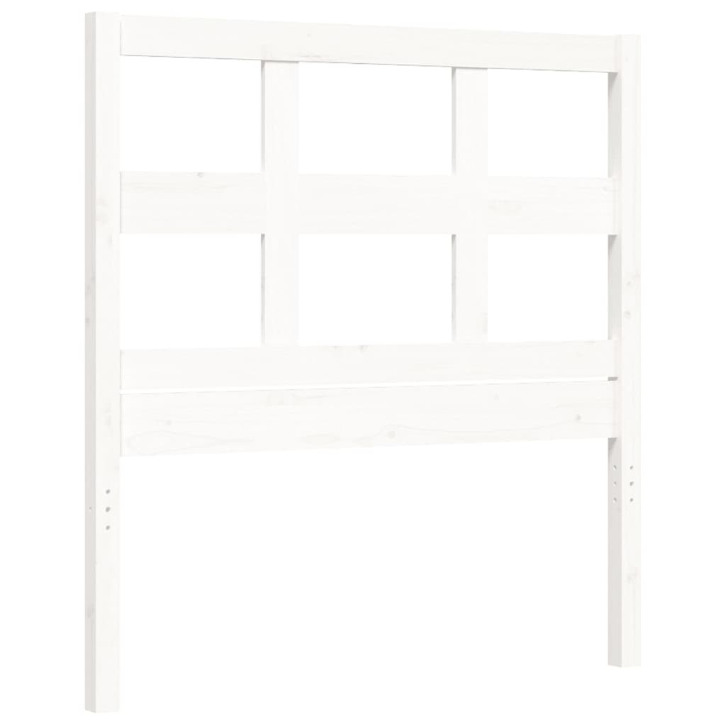 vidaXL Estructura de cama individual con cabecero madera maciza blanco