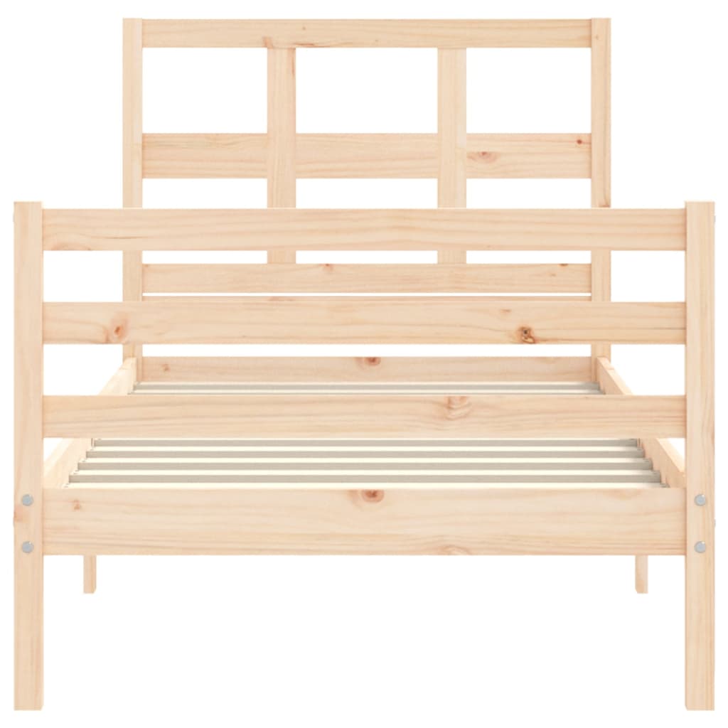 vidaXL Estructura de cama con cabecero madera maciza