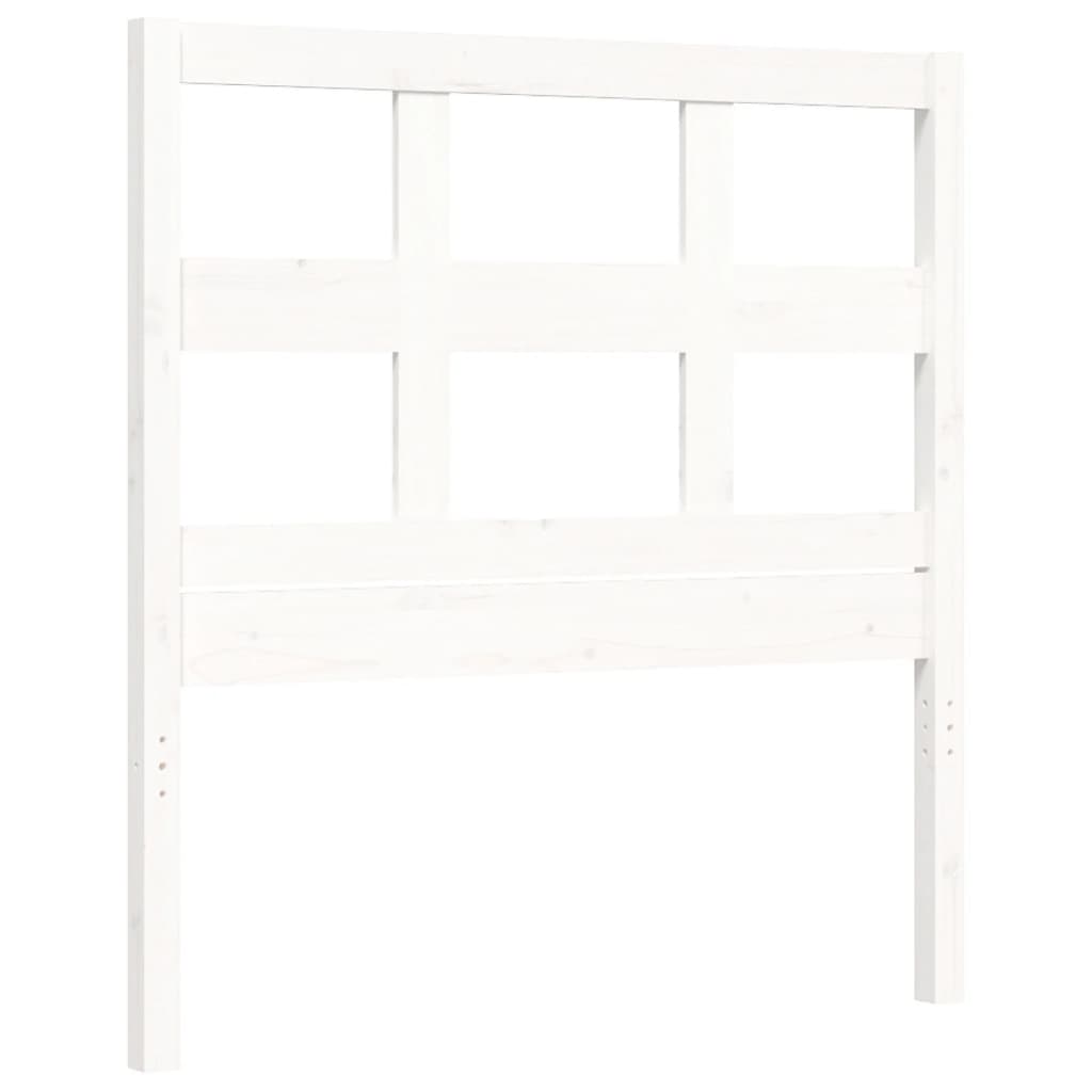 vidaXL Estructura de cama con cabecero madera maciza blanco