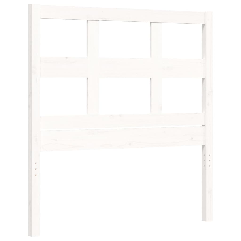 vidaXL Estructura de cama con cabecero madera maciza blanco 90x200 cm